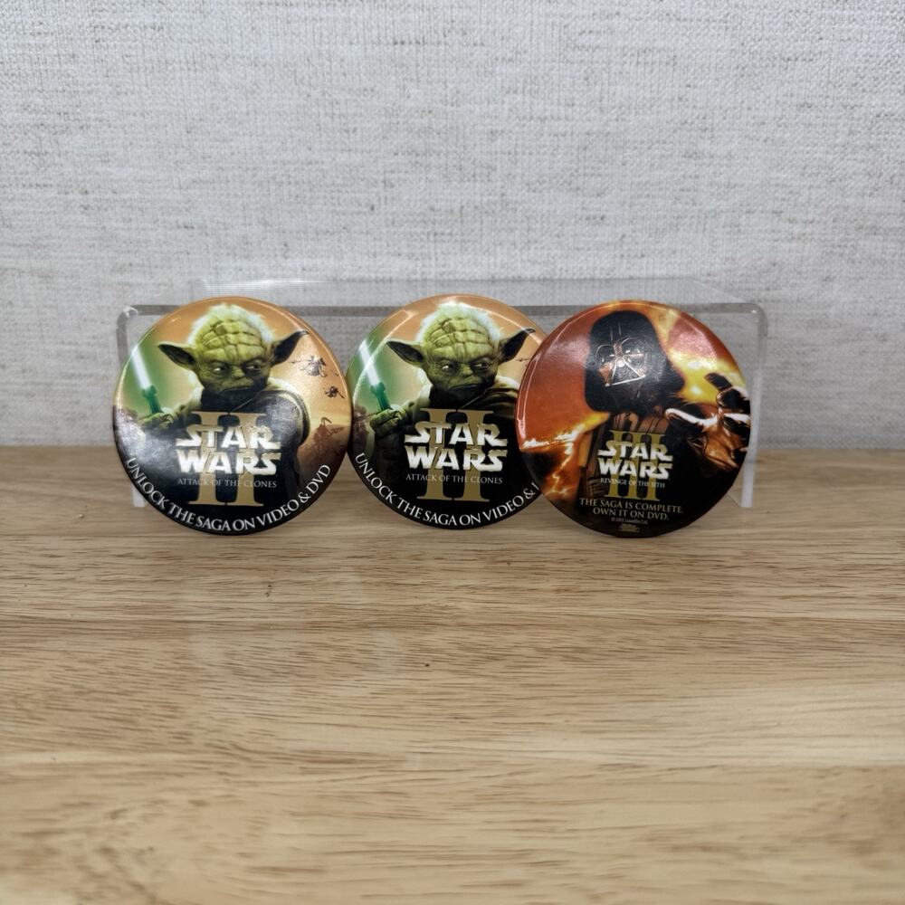 Star Wars Saga DVD Buttons Collectible Lot Of 3